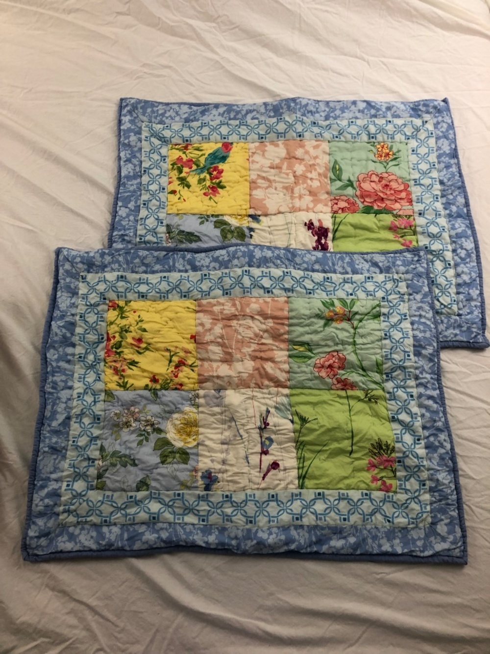 The Company Store quilted standard shams cotton mixed prints vintage florals